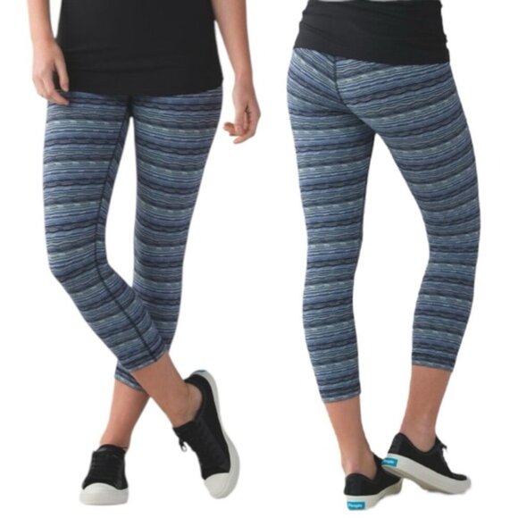 Lululemon Wunder Under Crop US 6 (Hi-Rise) Space Dye Twist Sapphire Blue… - Picture 1 of 12